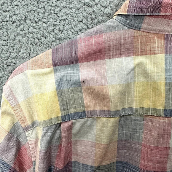 Hawker Rye Button Down Shirt Men Large Multicolor Colorful Plaid Slim Fit Preppy - Picture 9 of 9